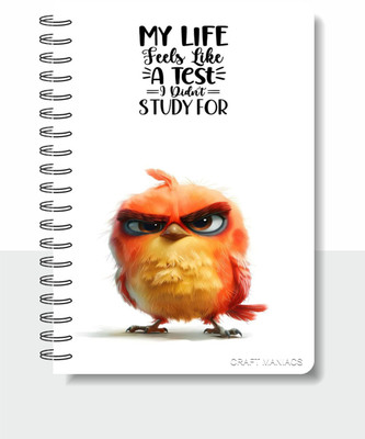 craft maniacs CUTE PUN 2025 NOTEBOOKS A5 Notebook RULED 120 Pages(Multicolor)