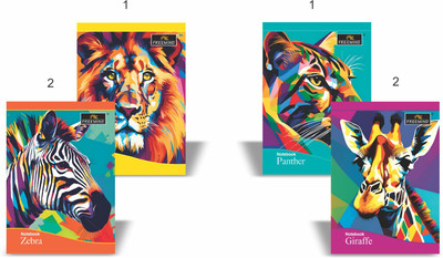 FREEMIND notebook A4 Notebook Single Line A4 348 Pages(Multicolor, Pack of 4)