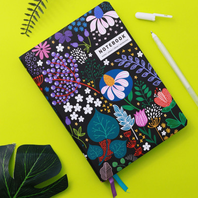 Doodle Soft Foam Padded Undated A5 Notebook Ruled 160 Pages(Floral Fantasy)