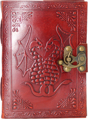 Divya Vintage Craft Leather Diary with handmade Blank paper a5 Travel Drawing Journal A5 Diary unrulled 200 Pages(Brown)