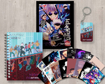 craft maniacs JUJUTSU KAISEN GIFTING SET A5 Notebook RULED 120 Pages(White)