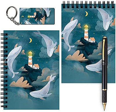 craft maniacs A6 MESSAGE PADS + ONE KEYRING A6 Diary UNRULED 160 Pages(Multicolor, Pack of 2)
