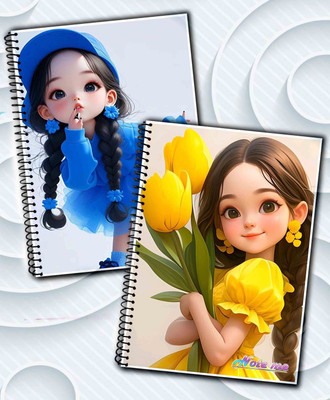 NOTEme Cute Little Girl Edition A5 Notebook Unruled 200 Pages(Multicolor, Pack of 2)