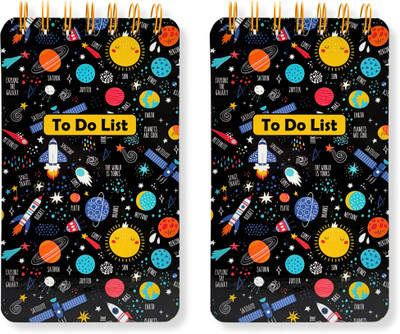 Tot Tales Cosmic Space Mini Diary Ruled 96 Pages(Multicolor, Pack of 2)