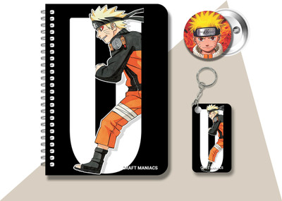 craft maniacs NARUTO DIARY & 2 FREEBIE A5 Diary RULED 120 Pages(Multicolor, Pack of 3)