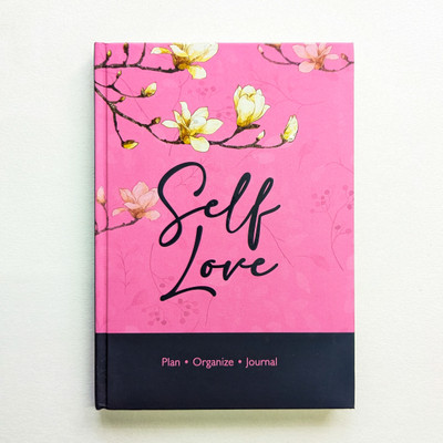 Doodle Monk Self Love - Undated Planner - Hardcase A5 Planner Designed 160 Pages(Pink, Black)