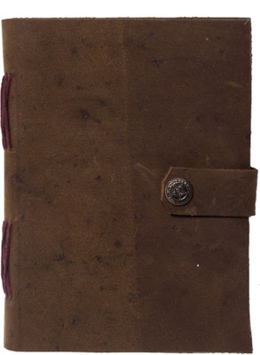 Rjkart Handmade Classic Design Leather Notebook Writing Diary A5 Diary Unruled 150 Pages(Brown)