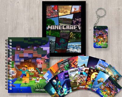 craft maniacs MINECRAFT GIFTING COMBO A5 Notebook RULED 120 Pages(Black)