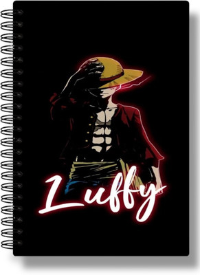 buddytales Luffy A5 Notebook – One Piece Anime Stationery for Students & Fans A5 Notebook Non Ruled 120 Pages(Black)