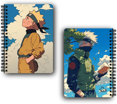 Goku Ki Dukan Naruto Kakashi Anime Diary | 100Gsm Off-white Paper | Free Naruto Sticker A5 Diary unruled 120 Pages(Multicolor)