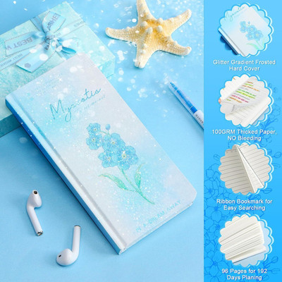 ARNIYAVALA Daily Planner Undated,Schedule Your Day habit Tracker & Mood Tracker For Wellnes Pocket-size Notebook LINE 192 Pages(Blue)