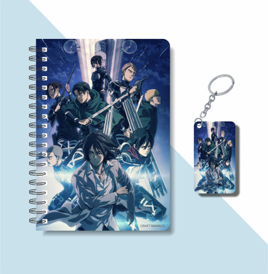 craft maniacs ATTACK ON TITANS COLLECTION A5 Diary RULED 160 Pages(Multicolor)