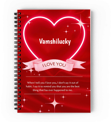 GIFTUATION Love Vamshilucky /spiral diary & gift for couples A5 Diary Unruled 140 Pages(Red)