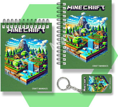 craft maniacs MINECRAFT A6 NOTEBOOKS A6 Notebook UNRULED 100 Pages(Blue)