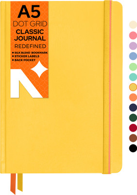 NEORAH Dot Grid Journal Notebook A5 Notebook Dot Grid 160 Pages(Yellow)