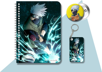 craft maniacs KAKASHI HATAKE DIARY & 2 FREEBIE A5 Notebook RULED 120 Pages(Multicolor, Pack of 3)