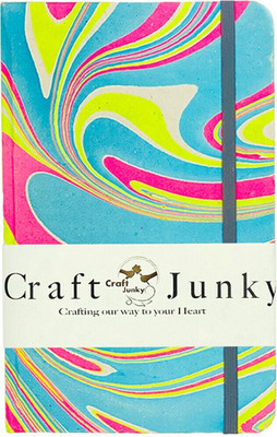 CRAFT JUNKY Hardcover Marble Print journal A5 Diary Unruled 160 Pages(RAINBOW)