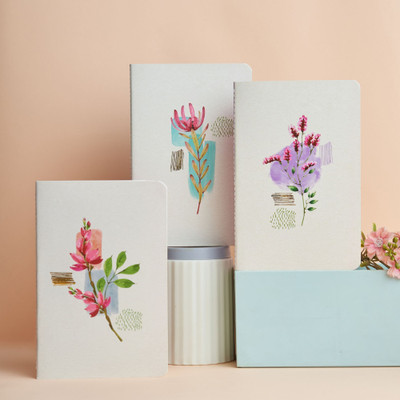 Doodle Softbound Undated B6 Notebook Ruled Diary|7*4.75 Inches| 64 Pages(Pastel Petals, Pack of 3)