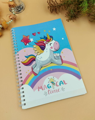 Paper Bear Unicorn A4 Diary ruled 70 Pages(Light Blue)