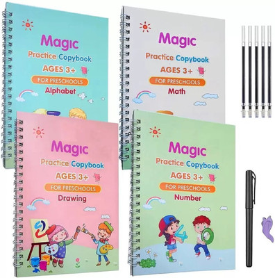 swarmshop MAGIC NOTEBOOK Regular Organizer RULE 40 Pages(Multicolor, Pack of 4)