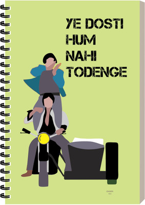 ESCAPER Yeh Dosti Hum Nhi Todenge Dialogue Aesthetic Diary For Gift A5 Diary Ruled 160 Pages(Yeh Dosti Hum Nhi Todenge)