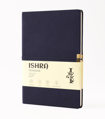 Ishra A5 Size Ruled Notebook | Blue Soft Cover | 80gsm | Fountain Pen Friendly Paper A5 Notebook Ruled 172 Pages(Blue)