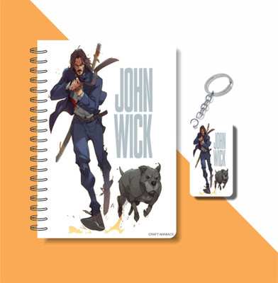craft maniacs JOHN WICK 2023 NOTEBOOK COLLECTION A5 Notebook RULED 160 Pages(Red)