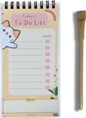 thasya To-Do and Seed Pen/To-DO/Daily Planner/Cute-design/ Mini Planner ruled 60 Pages(Multicolor)