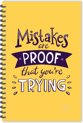 ESCAPER Mistakes are proof that you are trying Motivational Quotes Diary (Ruled-A5) A5 Diary Ruled 160 Pages(Multicolor)
