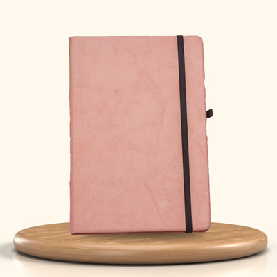 Vorak Ahimsa Hard Cover Leather Office Gifting Diary A5 Diary Ruled 200 Pages(Pink)