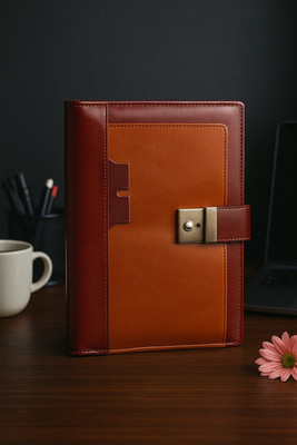 UBROFIT PU LEATHER B5 Planner/Organizer Double ruled 365 Pages(CHOCO WITH TAN SHADES)