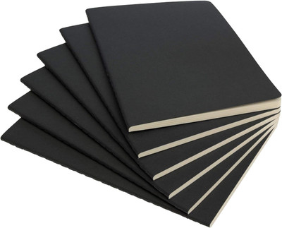 INNAXA Softcover Journals for Writing - Blank Notebook A5 Notebook Blank 64 Pages(Black, Pack of 6)
