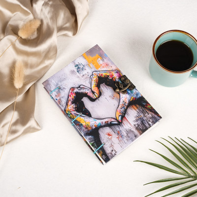 JUNZIO Handmade Diary A5 Diary Unruled 200 Pages(Blue)