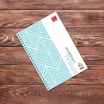 WRITE ON WHITE PREMIUM COLLECTION 5 SUBJECT SPIRAL A4 Notebook RULLED 400 Pages(SKY BLUE/WHITE)