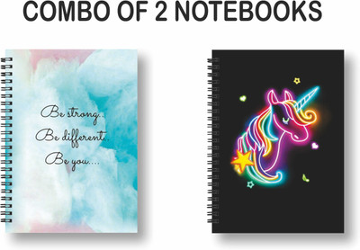 ROT RIX combo of 2 Notebooks A5 Diary ruled 144 Pages(Blue, Multicolor, Pack of 2)