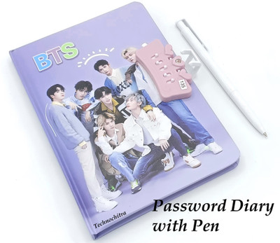 TECHNOCHITRA Rockstars Printed Password Secret Lock Diary with Ball Pen A5 Diary Single 80 Pages(Multicolor)