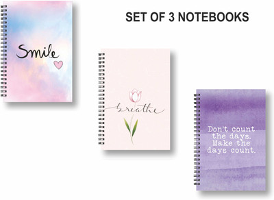 ROT RIX combo of 3 Notebooks A5 Diary Ruled 144 Pages(Multicolor, Pack of 3)