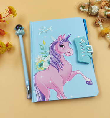 Paper Bear Unicorn A4 Diary ruled 70 Pages(Light Blue)