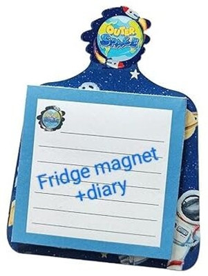 Tera13 space diary for kids fridge magnetic diary A5 Note Book ruled 70 Pages(Blue, Pack of 2)