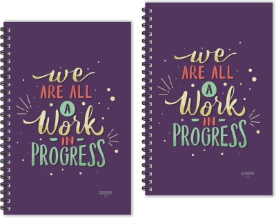 SADAFAL Work in Progress Motivational Quotes Diaries (Ruled -Pack of 2 Diaries) A5 Diary Ruled 160 Pages(Multicolor, Pack of 2)