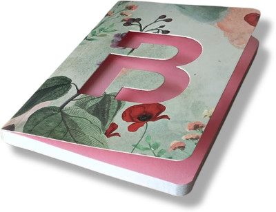 CRAFTOPIX Initial (B) Alphabet Lasercut Diary Soft Bound Notebook B6 Diary Ruled 192 Pages(Multicolor)