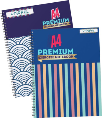 UNIQPAL NOTEBOOK SPIRAL A4 Note Book Unruled 200 Pages(Multicolor, Pack of 2)