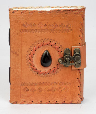 Anshika International genuine leather diary A5 Journal unruled 100 Pages(Orange)