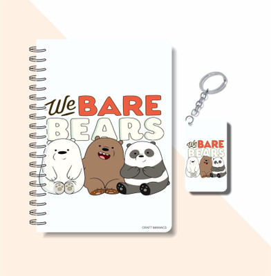 craft maniacs BARE BEARS 2023 COLLECTION A5 Notebook RULED 160 Pages(Multicolor)