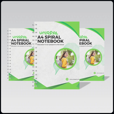 Puvi SPIRAL Notebook A4 Notebook UNRULED/PLAIN 200 Pages(Multicolor, Pack of 3)