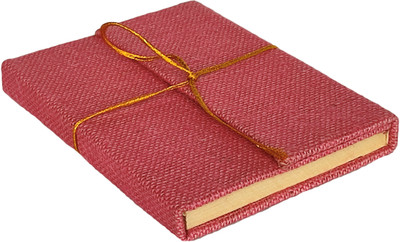 eShilp Handmade Journal Jute Fabric Cover B6 Diary Unruled 90 Pages(Pink)