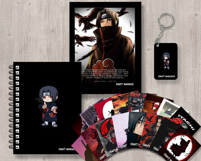 craft maniacs ITACHI UCHIHA GIFTING COMBO A5 Notebook RULED 120 Pages(Black)