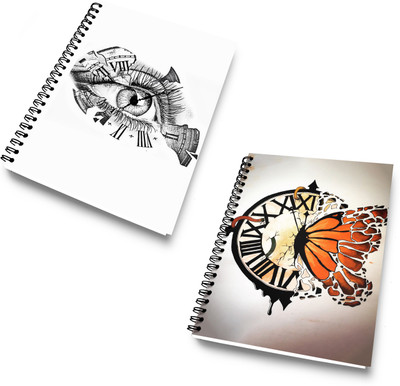 DI-KRAFT Diary Combo Pack | Printed Diary combo Pack | BTS New Collection A5 Diary Unruled 120 Pages(White 02, Pack of 2)