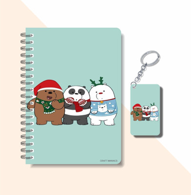 craft maniacs BARE BEARS 2023 COLLECTION A5 Notebook RULED 160 Pages(Multicolor)
