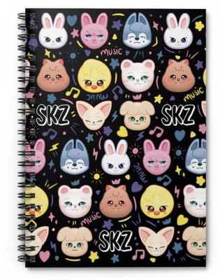 craft maniacs STRAY KIDS DIARIES 2025 A5 Notebook RULED 160 Pages(Black)